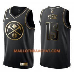 Maillot NBA Denver Nuggets Nikola Jokic 15 Nike Noir Golden Edition Swingman - Homme